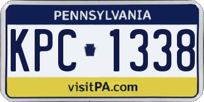 PA license plate KPC1338
