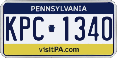 PA license plate KPC1340