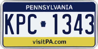 PA license plate KPC1343
