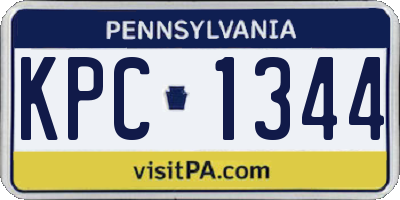 PA license plate KPC1344