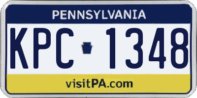 PA license plate KPC1348