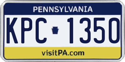 PA license plate KPC1350