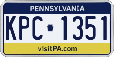 PA license plate KPC1351