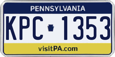 PA license plate KPC1353