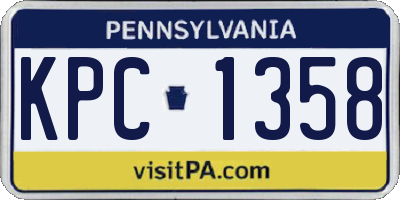 PA license plate KPC1358