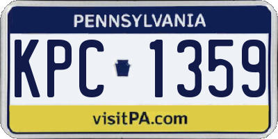 PA license plate KPC1359