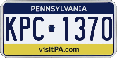 PA license plate KPC1370