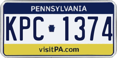 PA license plate KPC1374