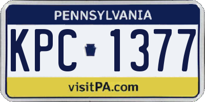 PA license plate KPC1377