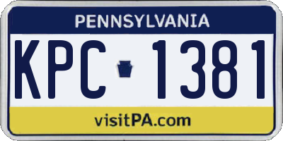 PA license plate KPC1381