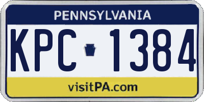 PA license plate KPC1384