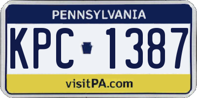 PA license plate KPC1387