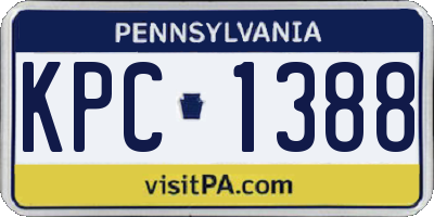 PA license plate KPC1388