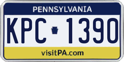 PA license plate KPC1390