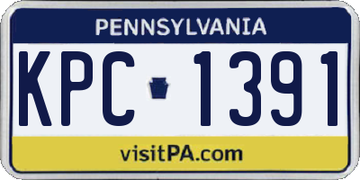 PA license plate KPC1391