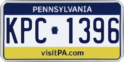 PA license plate KPC1396