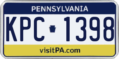 PA license plate KPC1398