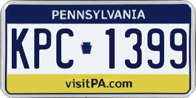 PA license plate KPC1399