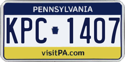 PA license plate KPC1407