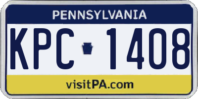 PA license plate KPC1408