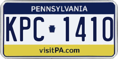PA license plate KPC1410