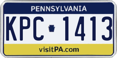PA license plate KPC1413