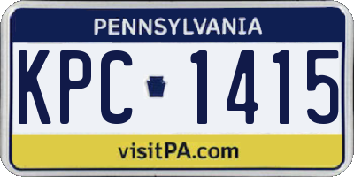 PA license plate KPC1415