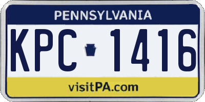 PA license plate KPC1416
