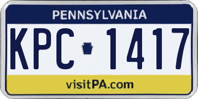 PA license plate KPC1417