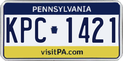 PA license plate KPC1421