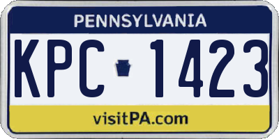 PA license plate KPC1423