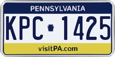 PA license plate KPC1425
