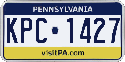 PA license plate KPC1427