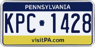 PA license plate KPC1428