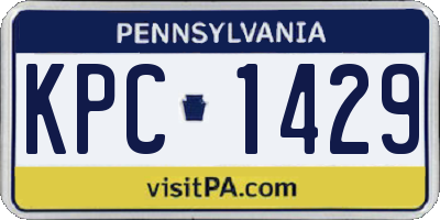 PA license plate KPC1429