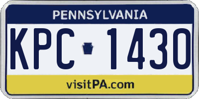 PA license plate KPC1430