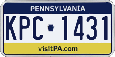 PA license plate KPC1431