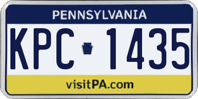 PA license plate KPC1435