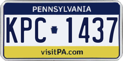 PA license plate KPC1437