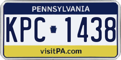 PA license plate KPC1438
