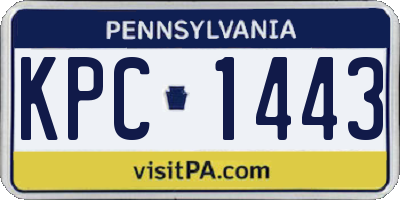 PA license plate KPC1443