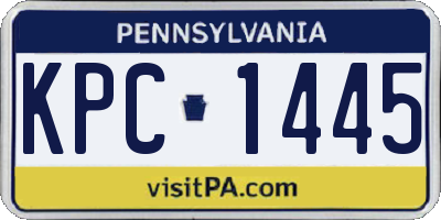PA license plate KPC1445