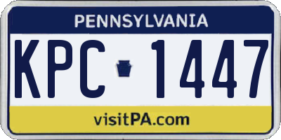 PA license plate KPC1447