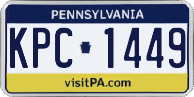 PA license plate KPC1449