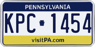 PA license plate KPC1454