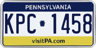 PA license plate KPC1458