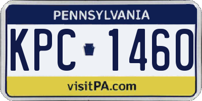 PA license plate KPC1460