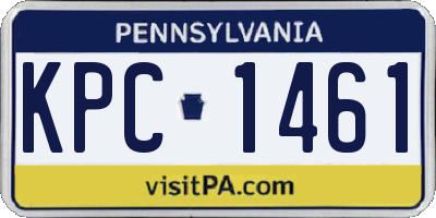 PA license plate KPC1461