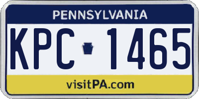 PA license plate KPC1465