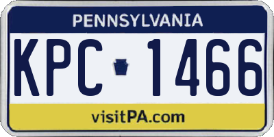 PA license plate KPC1466